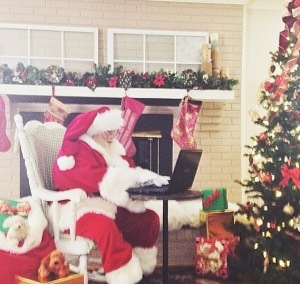 Santa at computer